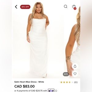 White Satin - Fashion Nova - 2X Dress